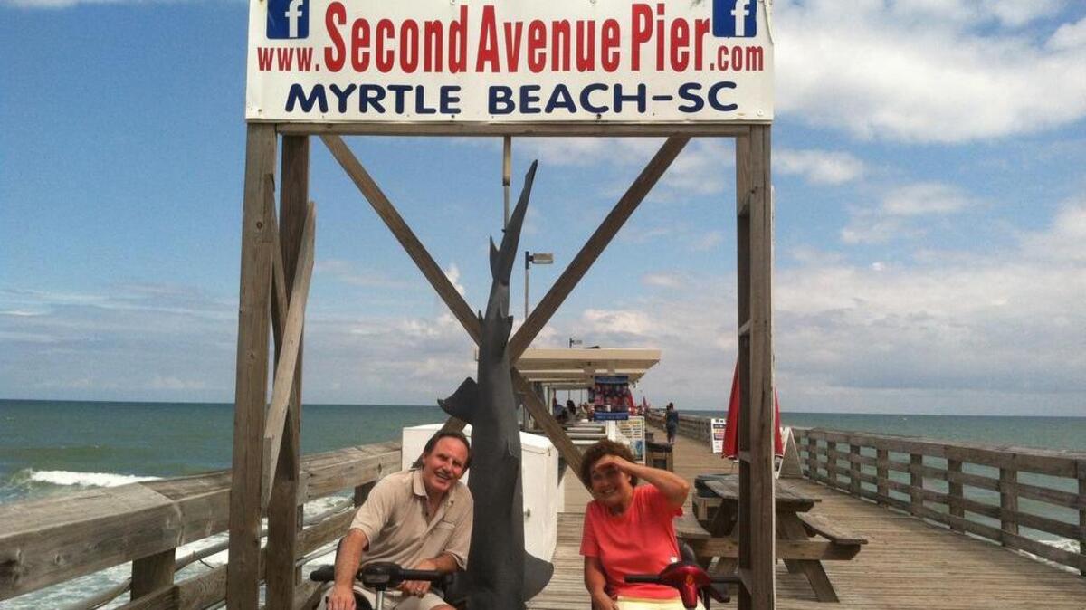 
Ernie Tate, who has multiple sclerosis, and his sister Carolyn Mann, who has rheumotoid arthritis, both use scooters to get around.
