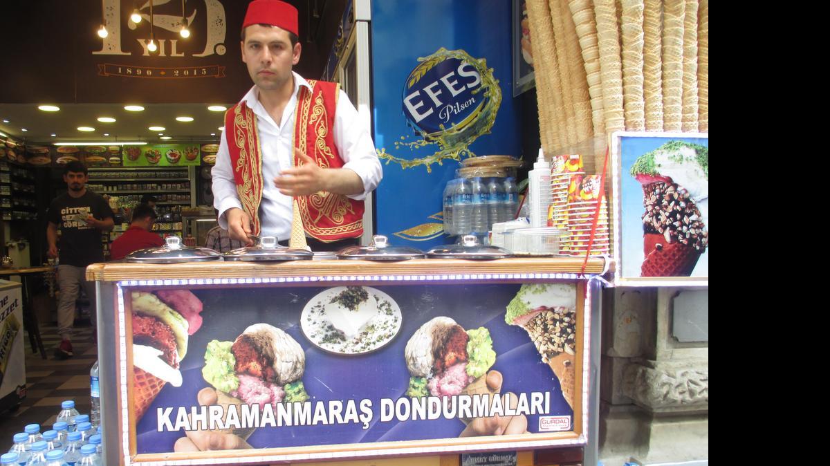 
An ice cream seller in Istanbul.
