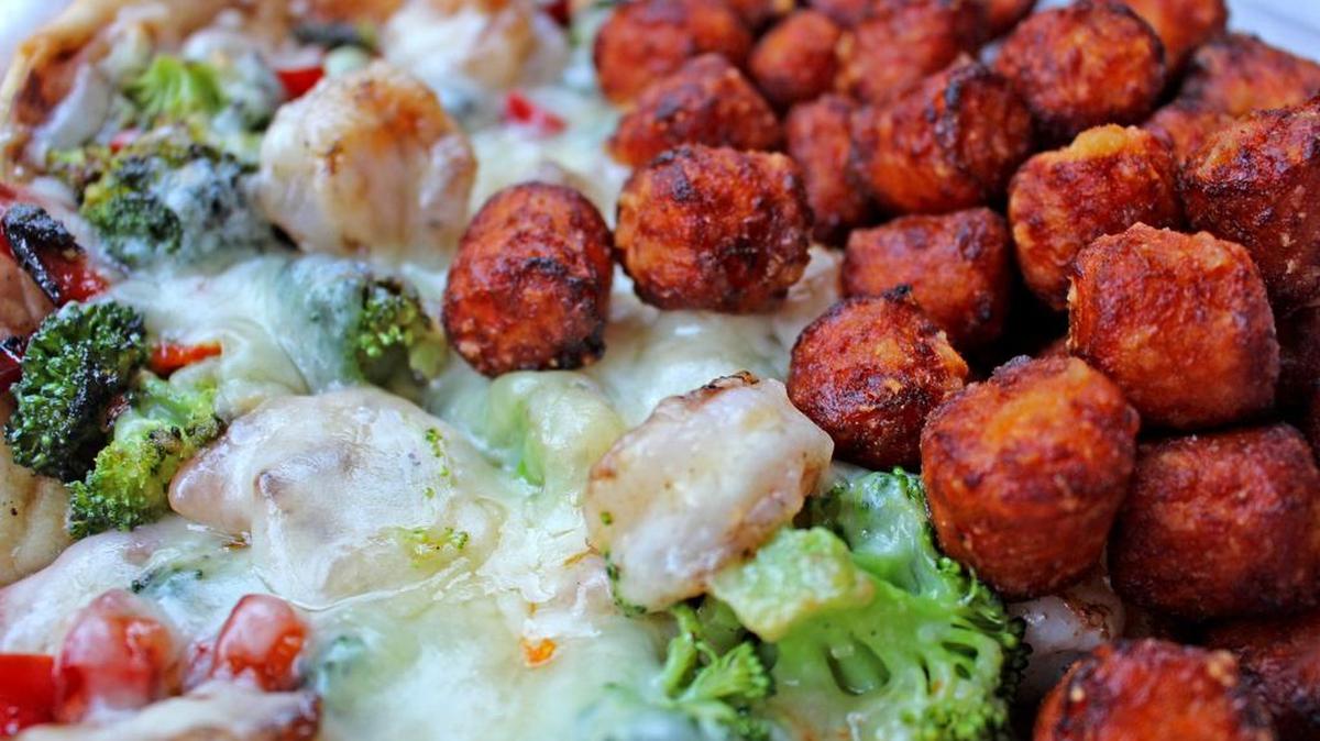 TCT Scampi Flat and Sweet Potato Tots