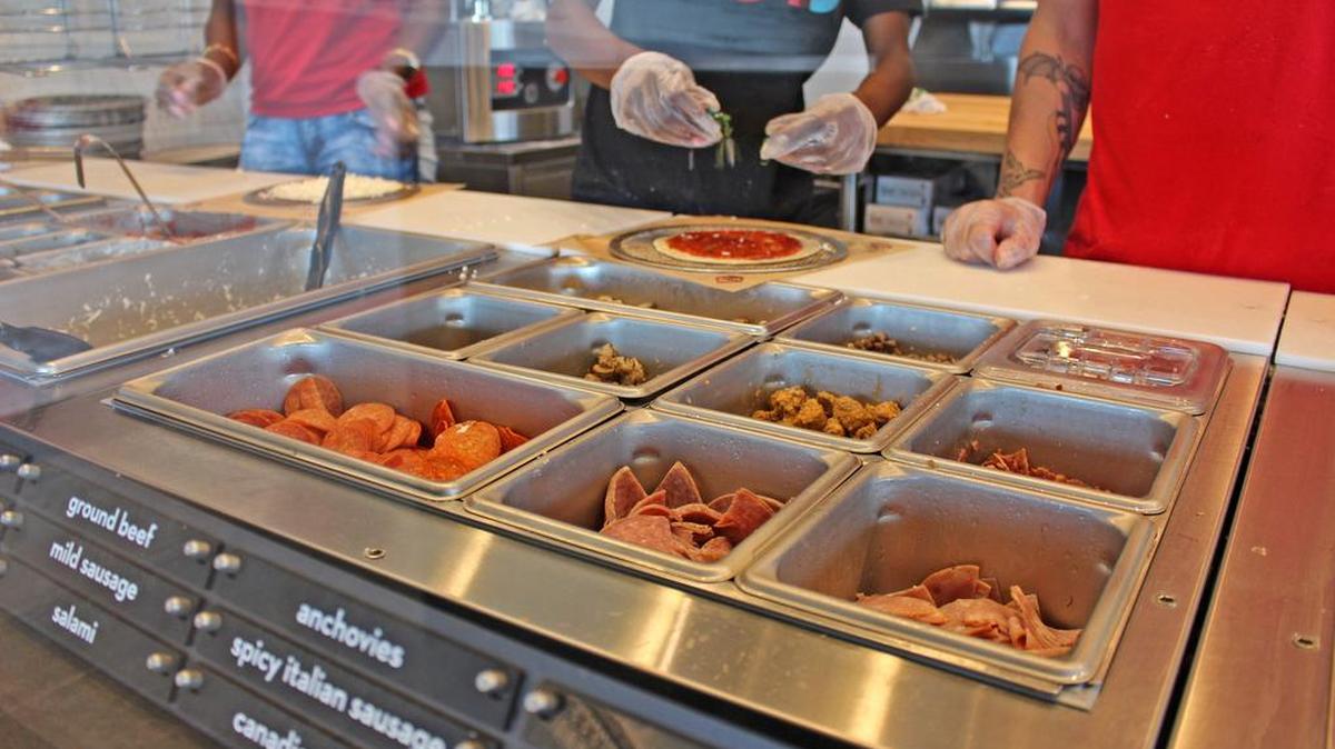 The ingredients for the pizza