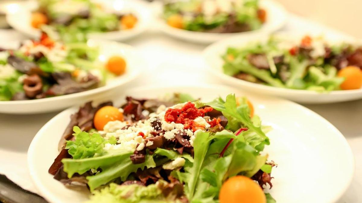 Details down to the salad are important on the special day.
