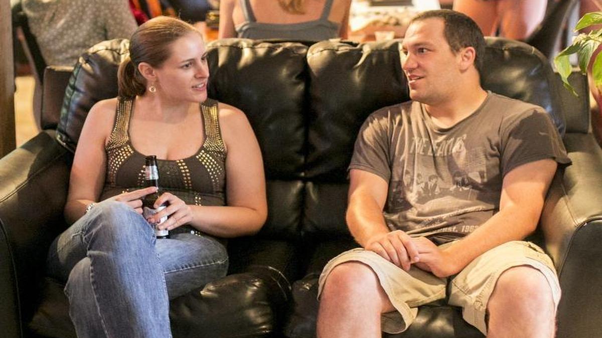 
Shawna Buerkle and Kyle Glensky chat during a meetup at Bourbon Street Bar & Grill. Myrtle Beach, being a tourist-based city, can be a difficult place to meet locals. “Girlfriends” and the “Myrtle Beach Social Circle” are two groups that help locals connect.
