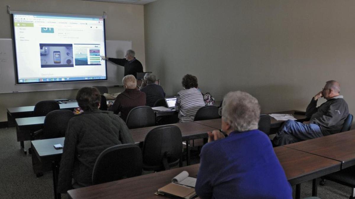 
John Kenny teaches the class 21st Century Tech for Seniors at the Osher Lifelong Learning Institute in Litchfield Beach. 
