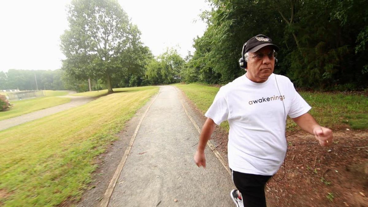 This photo provided by the Wake Forest Baptist Medical Center shows Michael Gendy of King, N.C. Gendy continues to exercise after participating in a Wake Forest School of Medicine study that found aerobic activity may lower a risk factor for developing Alzheimer’s.