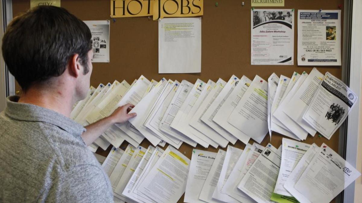 A job-seeker looking for work. Associated Press file photo