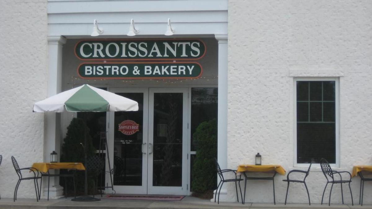 The exterior of Croissants Bistro & Bakery in Myrtle Beach.