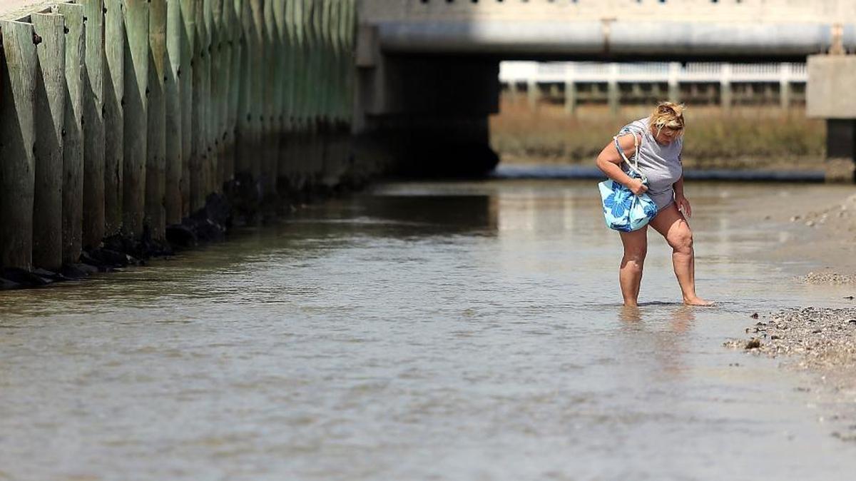 Withers Swash is a popular spot to wade and search for shells in Myrtle Beach on Friday, March 18, 2016. A sign has been at the swash, as other outfalls, for years cautioning swimming at the location. The sign reads, “Caution High bacteria levels are routinely present at this location, especially in days following rainfall events. Swimming is not advised within 200 feet of this swash/stormwater outfall. Wading, fishing and shell collection do not present a risk. For information about this advisory contact your local DHEC office or call (803) 898-4015."