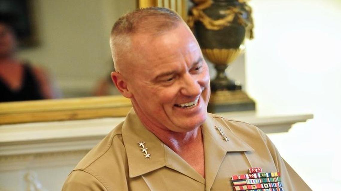 Marine Corps Lt. Gen. H. Stacy Clardy, a Georgetown native, smiles during his third-star pinning ceremony this week at the residence of the Marine commandant, in Washington, D.C. With the promotion, Clardy becomes the military deputy for the U.S. Department of Defense Office of the Under Secretary for Personnel and Readiness.