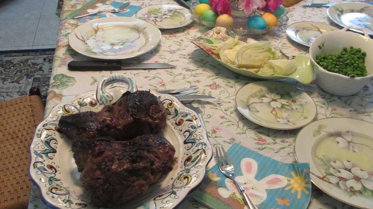 A table set for Easter