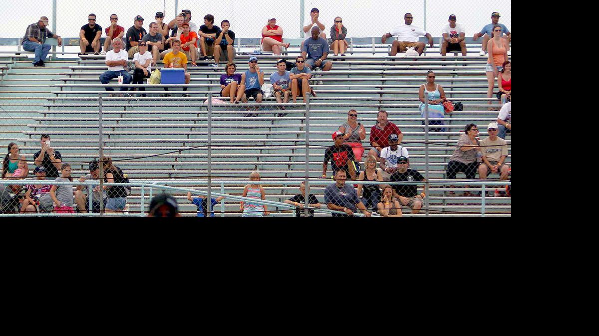 
Fans look on during Mustang Week Myrtle Beach BF Goodrich Track Day at the Myrtle Beach Speedway in 2014.
