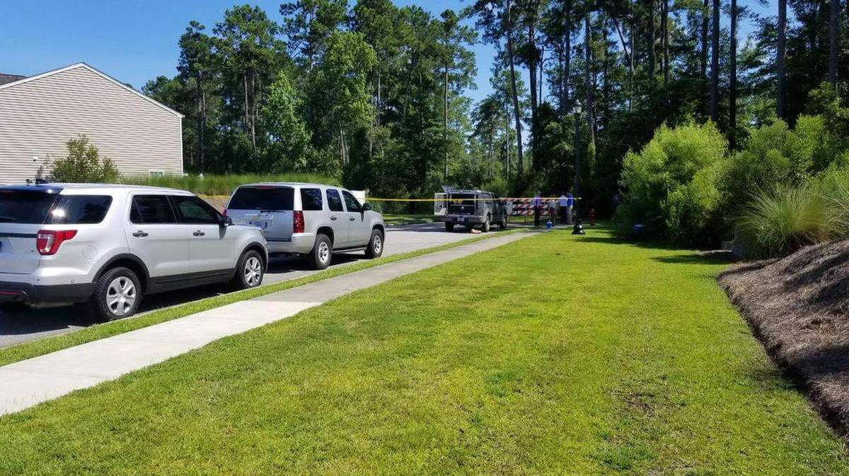 Horry County police respond to an area off Palmetto Pointe Boulevard where a female body was discovered.