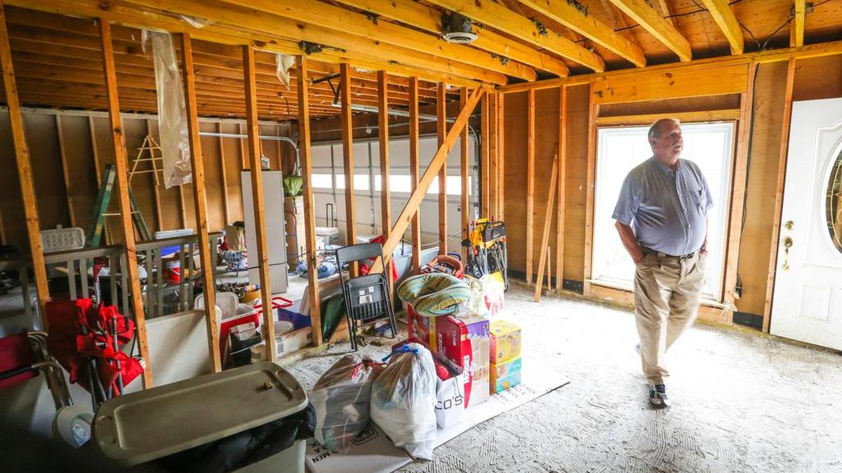Dan Gay walks through his flood-damaged home in the Pine Glen subdivision of Lexington County last month.