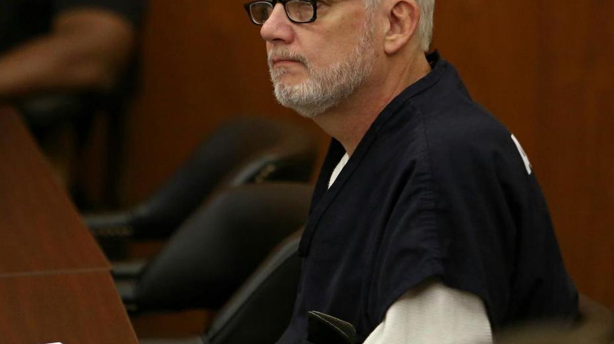 Chuck Sullivan, a Columbia serial child molester, listens to opening arguments during a special kind of jury trial to see if he should be released from a special sex predator prison unit where he's being held.