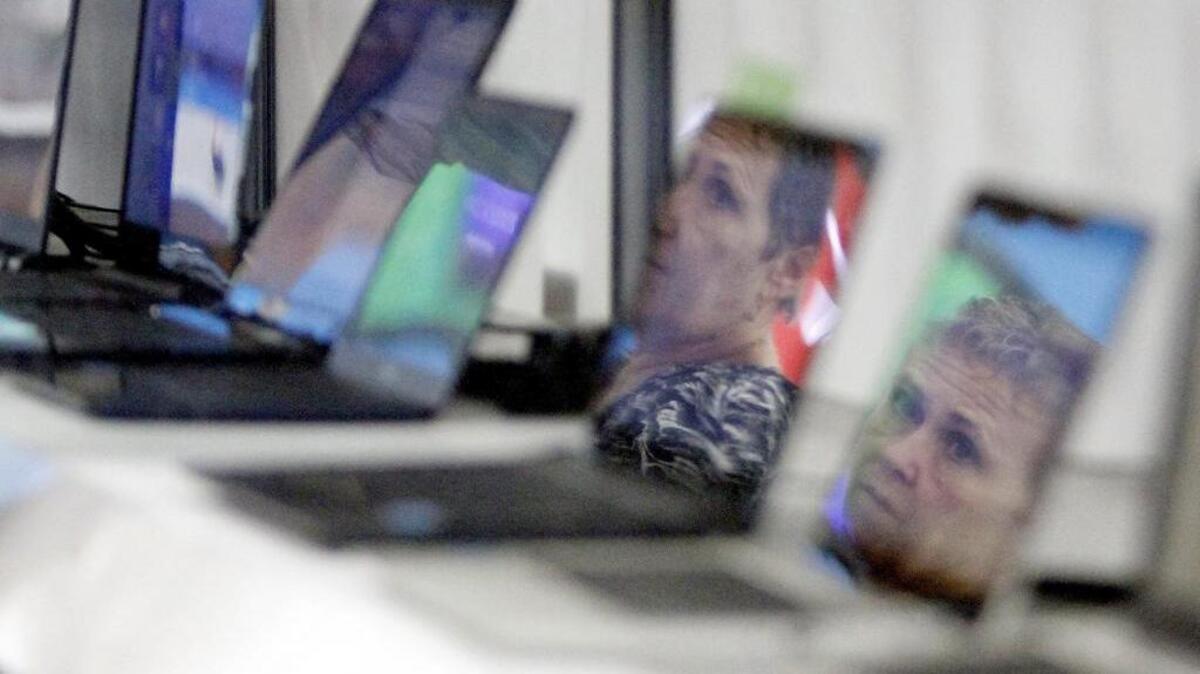 
Shoppers are busy in the computer department at Myrtle Beach's Best Buy during the annual tax-free weekend on Saturday.
