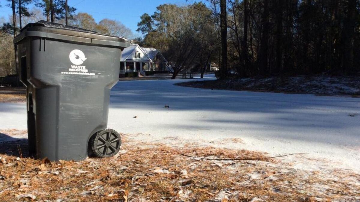Trash collection is spotty due to icy road conditions across Horry County.