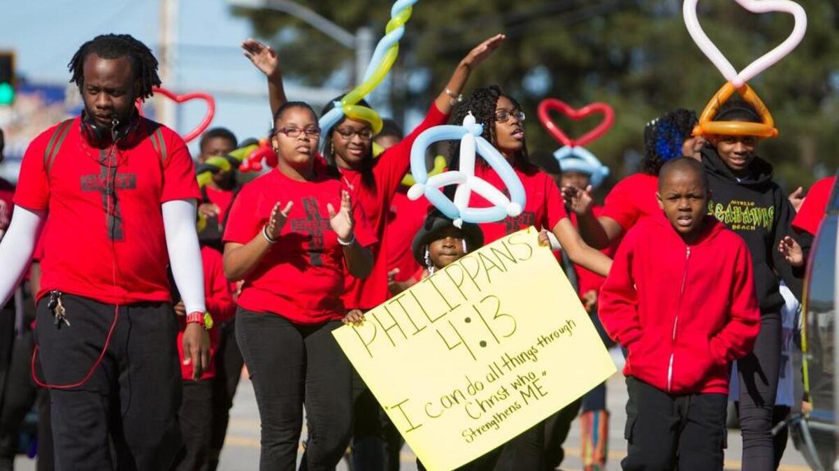 The Martin Luther King Day Parade in Myrtle Beach in 2015 marches in King’s memory and the fight for civil rights and racial equality in America throughout the generations.