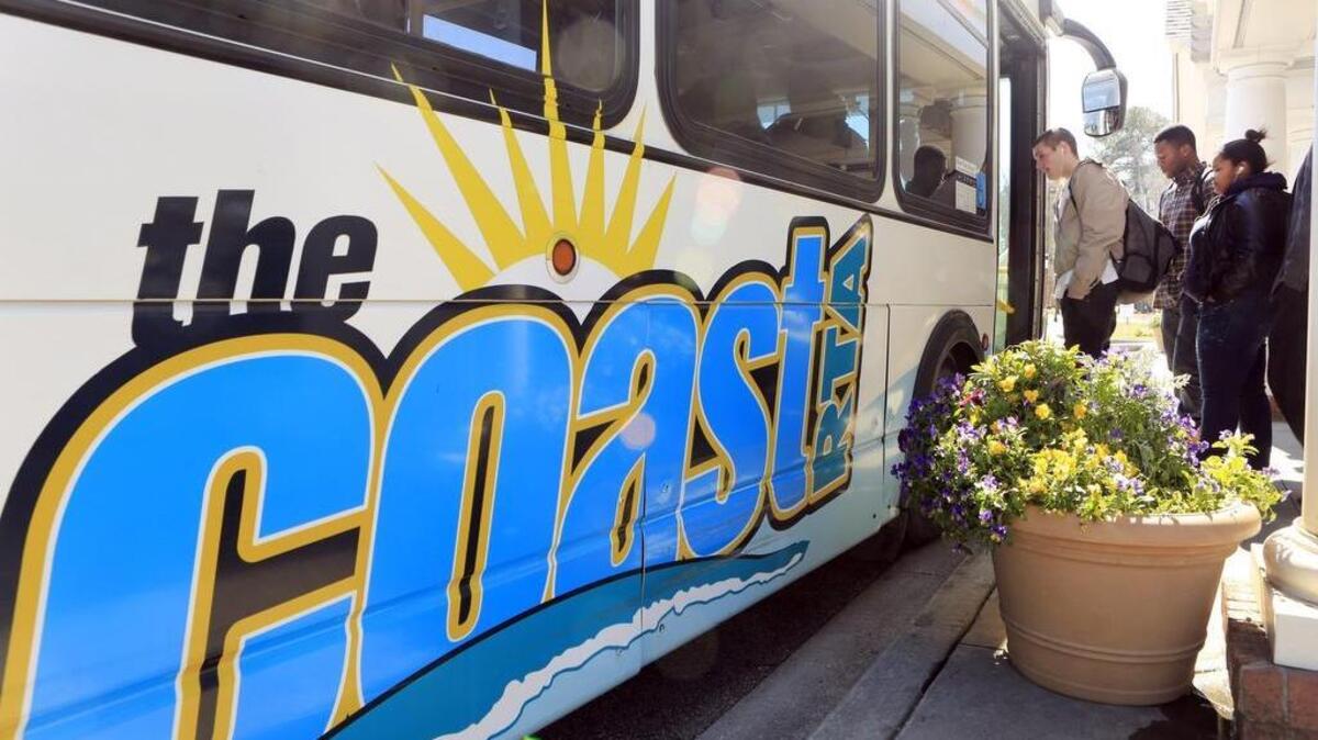 
Passengers board a Coast RTA bus recently. 

