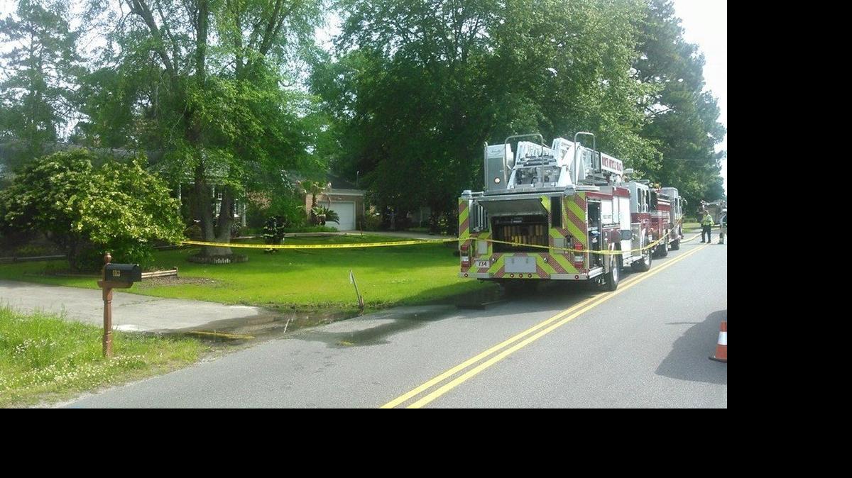 
North Myrtle Beach firefighters worked to extinguish a blaze Wednesday morning. 
