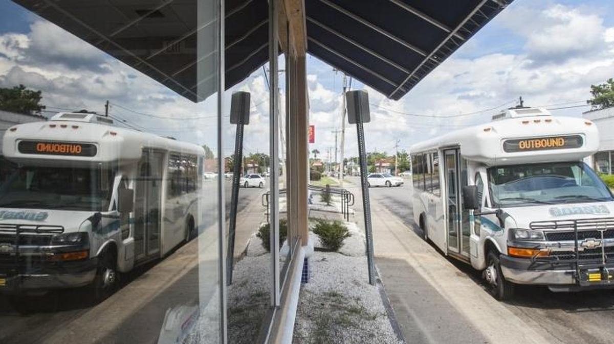 A driver prepares to run her route at the Coast RTA Conway depot.