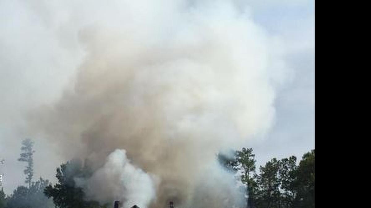 
HCFR and Loris Fire Department battling a house fire in Loris Thursday morning. 

