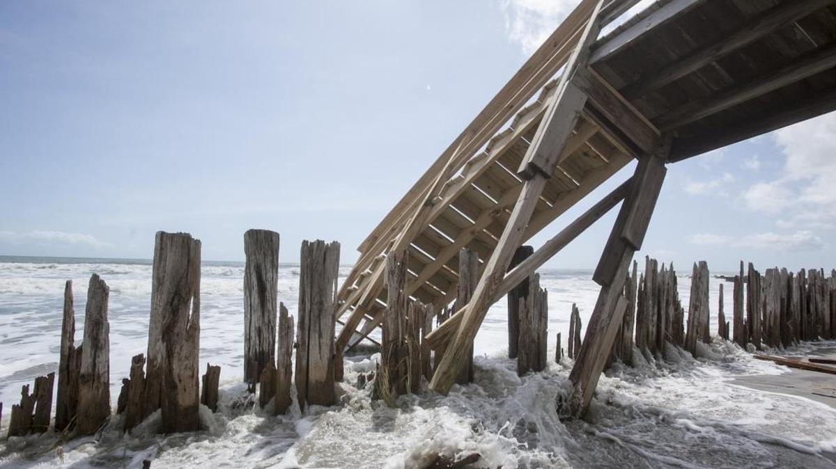 The dunes on the South end of Pawley's Island washed out during Irma's storm surge on Sept. 11.
