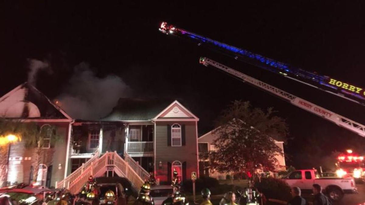 An apartment building at Peace Pipe Place in Horry County caught fire overnight.