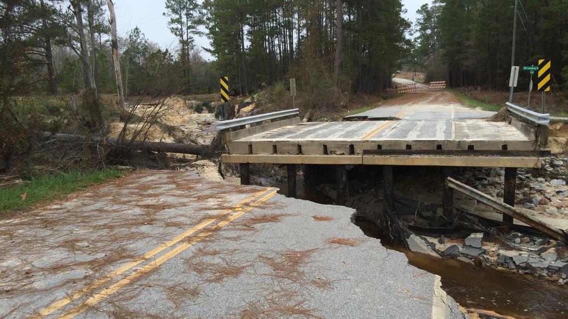 A Congress Road bridge just before Old Leesburg Road in Eastover was washed away during October’s flooding. The bridge, which was structurally deficient before the flood, will be replaced with a brand new bridge by the end of March.