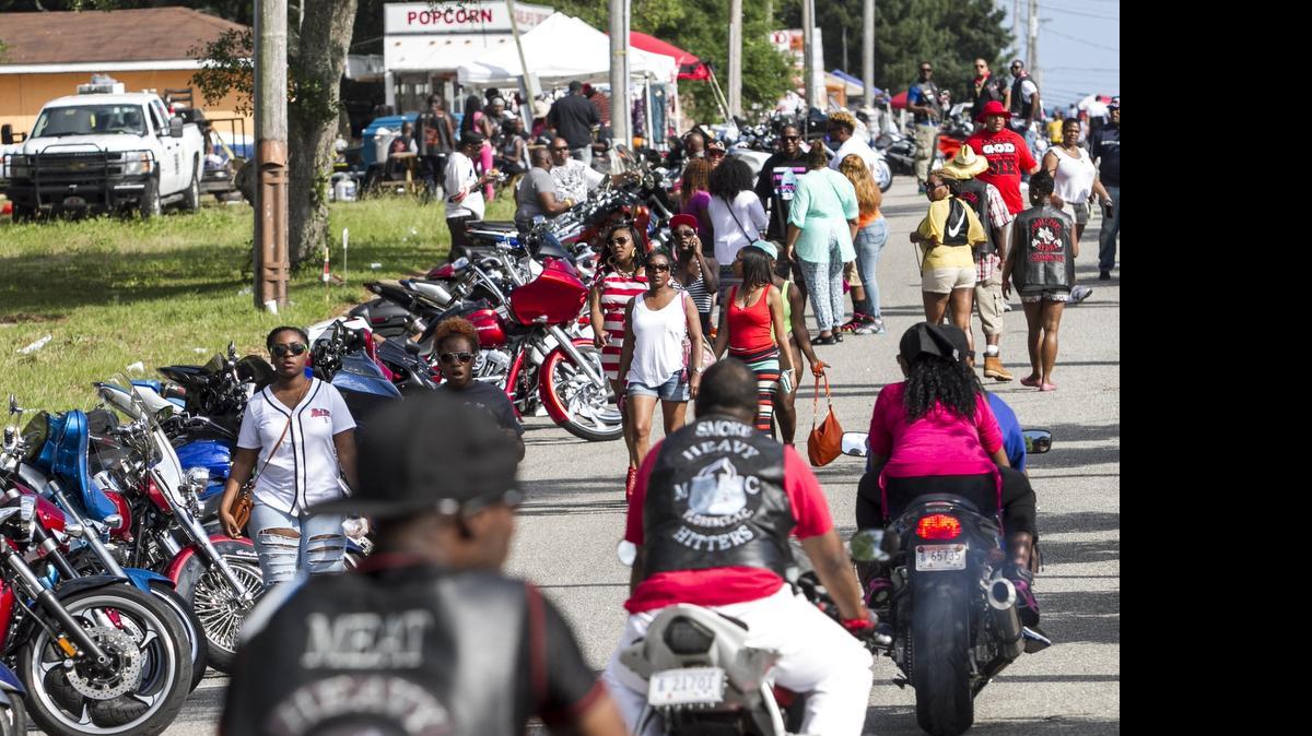 
The streets of Atlantic Beach are packed with pedestrians and bikes at Atlantic Beach Bikefest. Scenes from Atlantic Beach Bikefest 2015.
