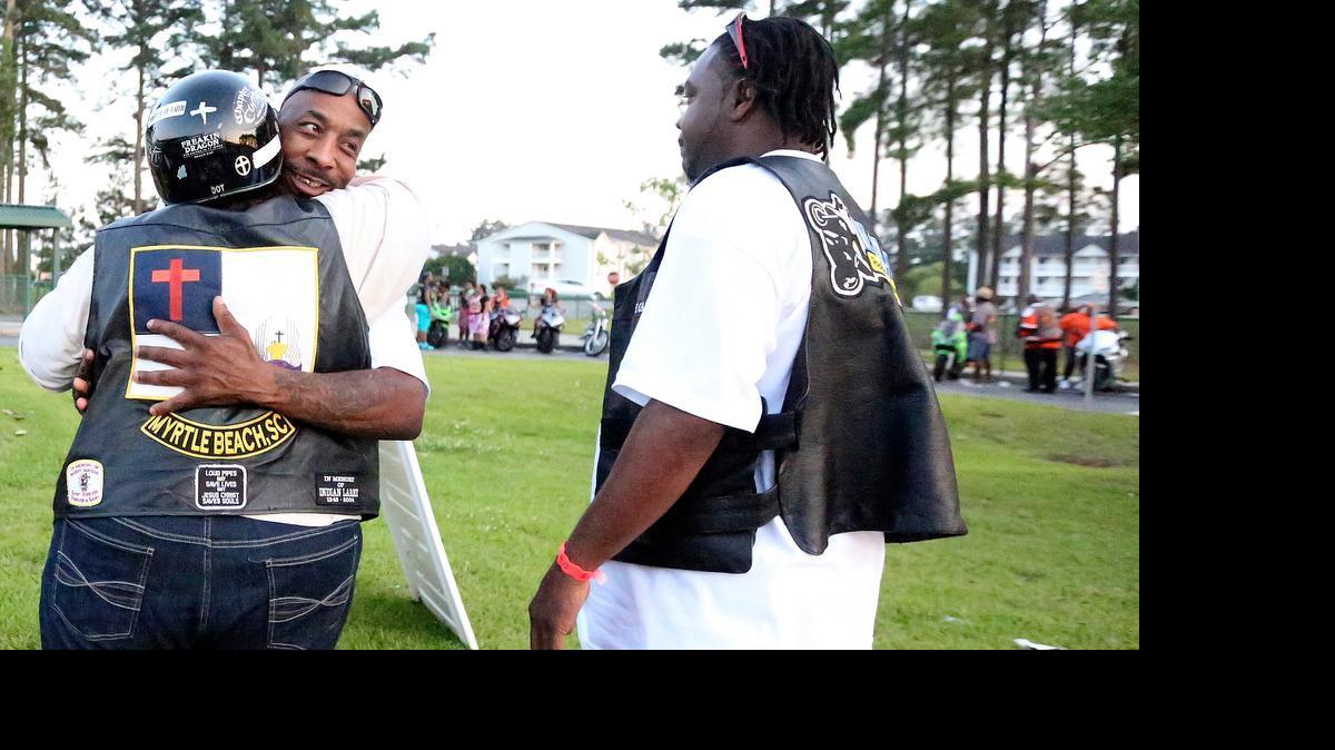 
About 130 people attend an interfaith prayer service to promote unity as Atlantic Beach Bikefest begins. The service was held at Carolina Forest Elementary School on Thursday.
