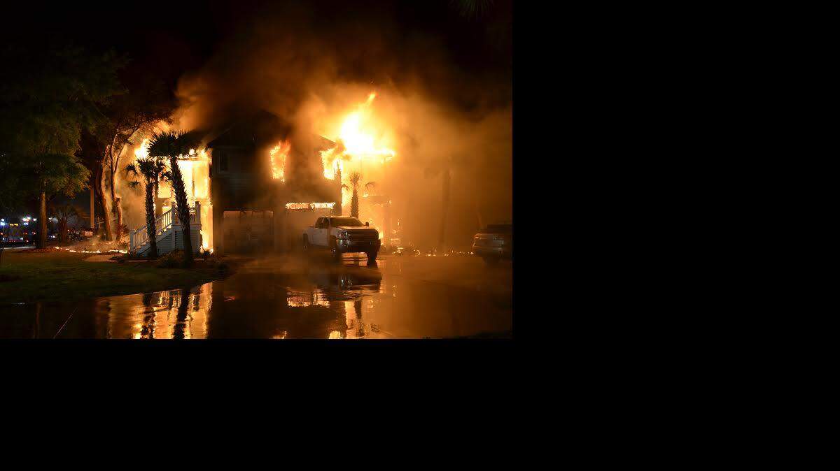 
Firefighters were called from Georgetown County, Georgetown City, Murrells Inlet Garden City Beach, Surfside Beach, and Horry County to assist Midway Fire Rescue battle this Pawleys Island home blaze.

