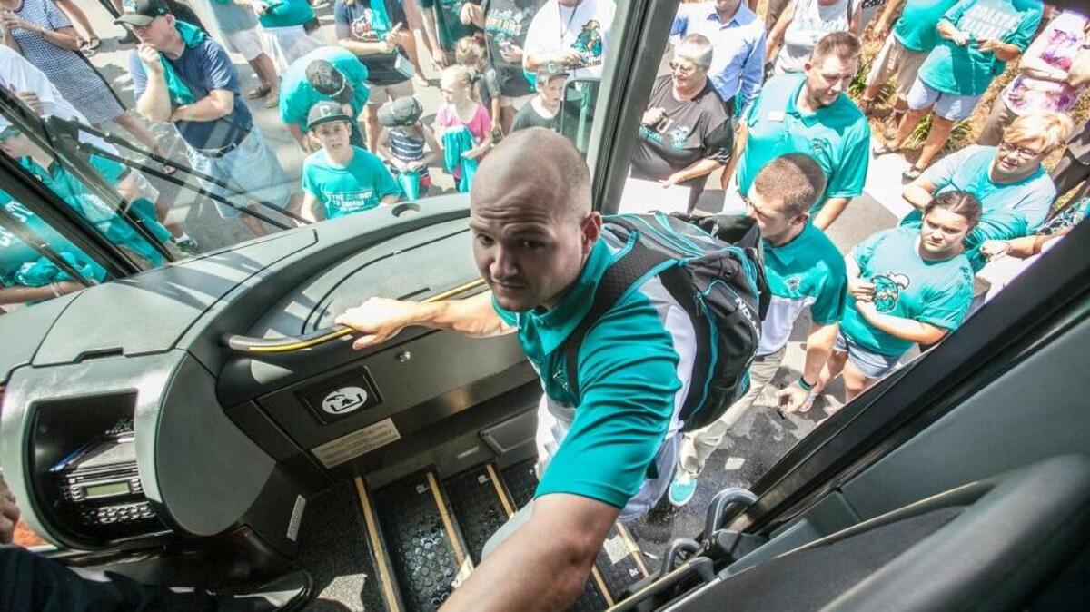 After a final early morning practice, hundreds of fans gathered at Coastal Carolina to cheer on the Chanticleers as the team launched for the College World Series in Omaha. The team will return home at 11 p.m. Thursday at the General Aviation Airport at the Myrtle Beach International Airport.