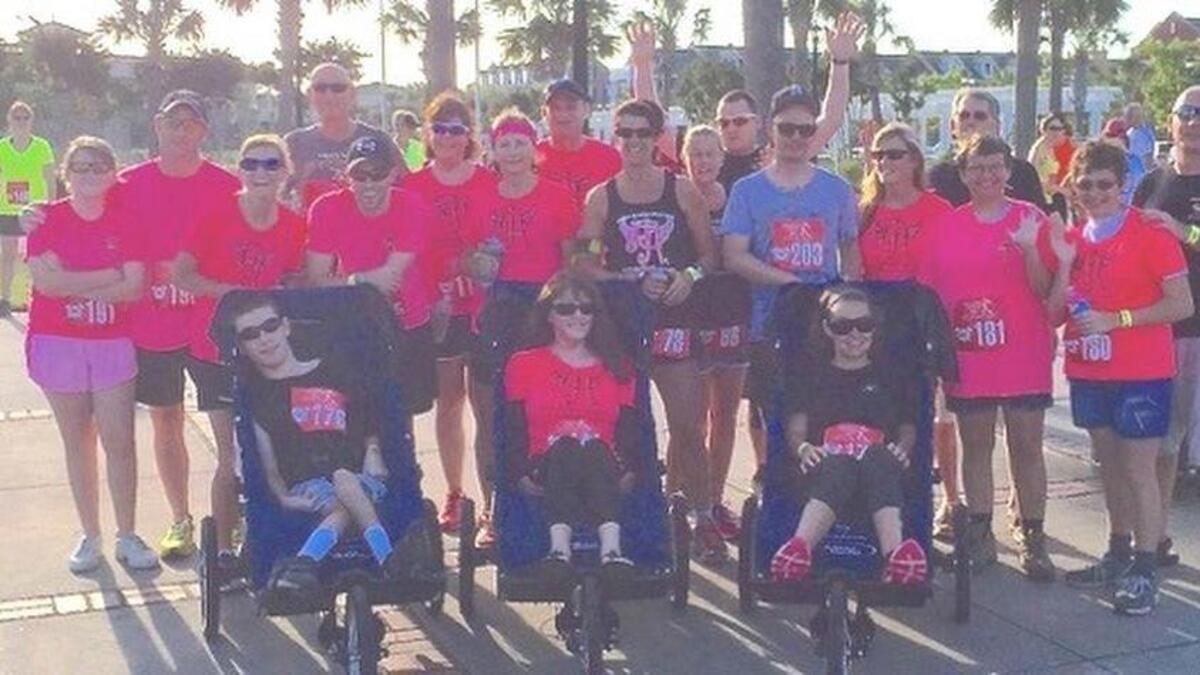 Ainsley’s Angels waiting to participate in the Fire Fighters Foundation 5K at Market Common in Myrtle Beach on June 13, 2015.