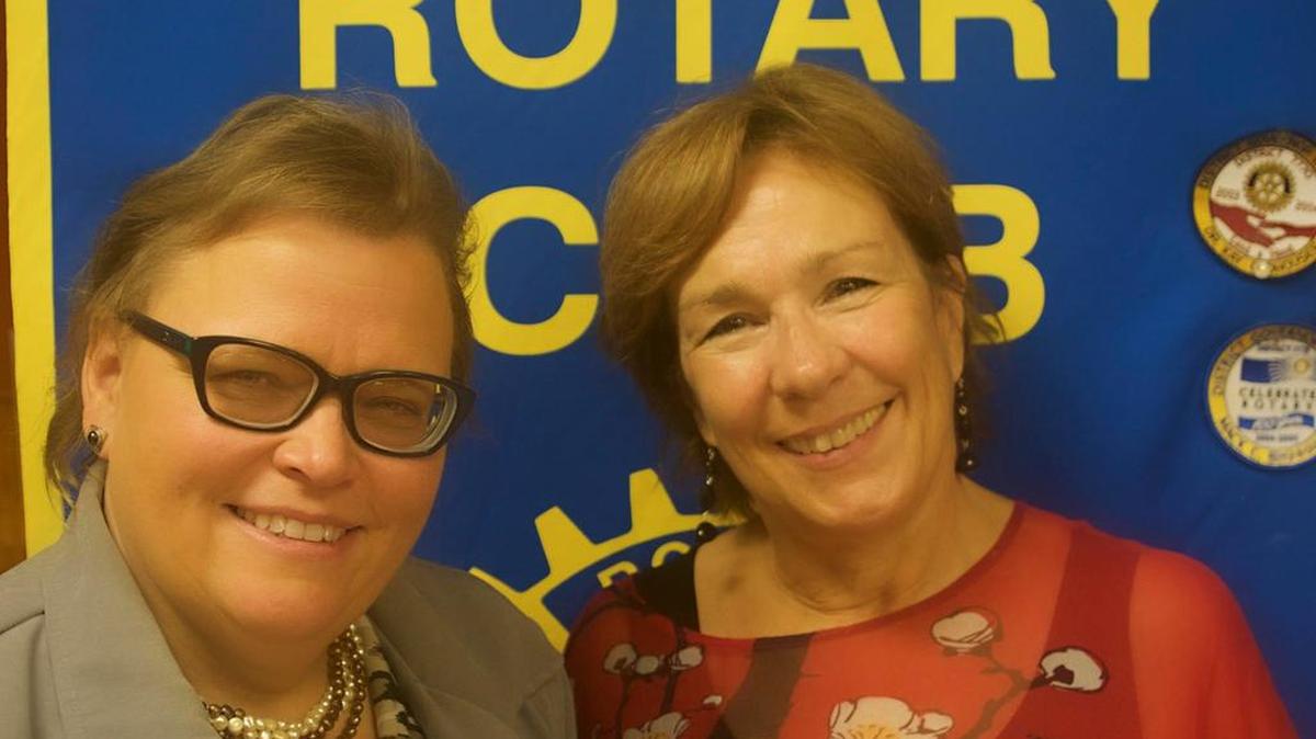 Member Darla Domke-Damonte (left) is pictured with Immigration Lawyer, Donusia Lipinski (right) at a recent Rotary Club of Carolina Forest Sunrise meeting. Members learned how to develop literacy about Deferred Action for Childhood Arrivals (DACA) and immigration.