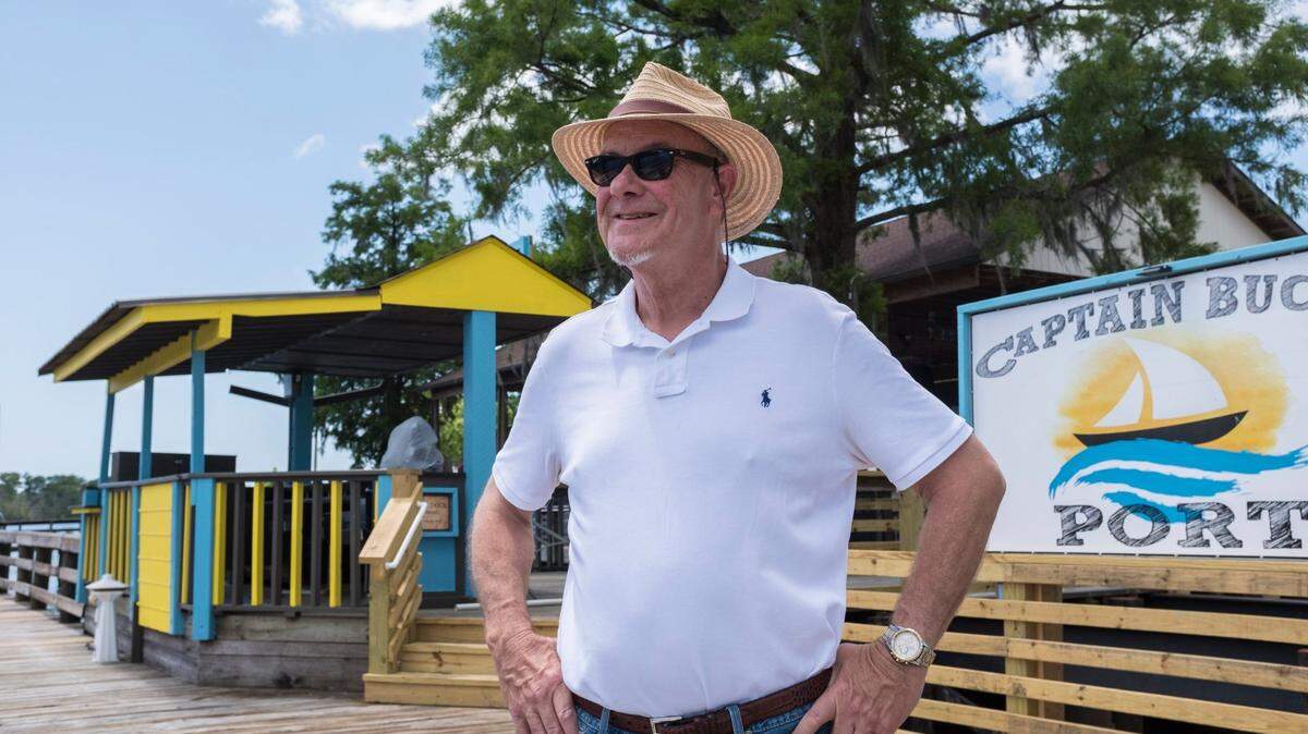 Luke Barefoot, Managing Partner of Capt. Buck’s Sport and the Bucksport Marina looks out over the renovations following Hurricane Florence that left the facility in shambles. May 9, 2019.