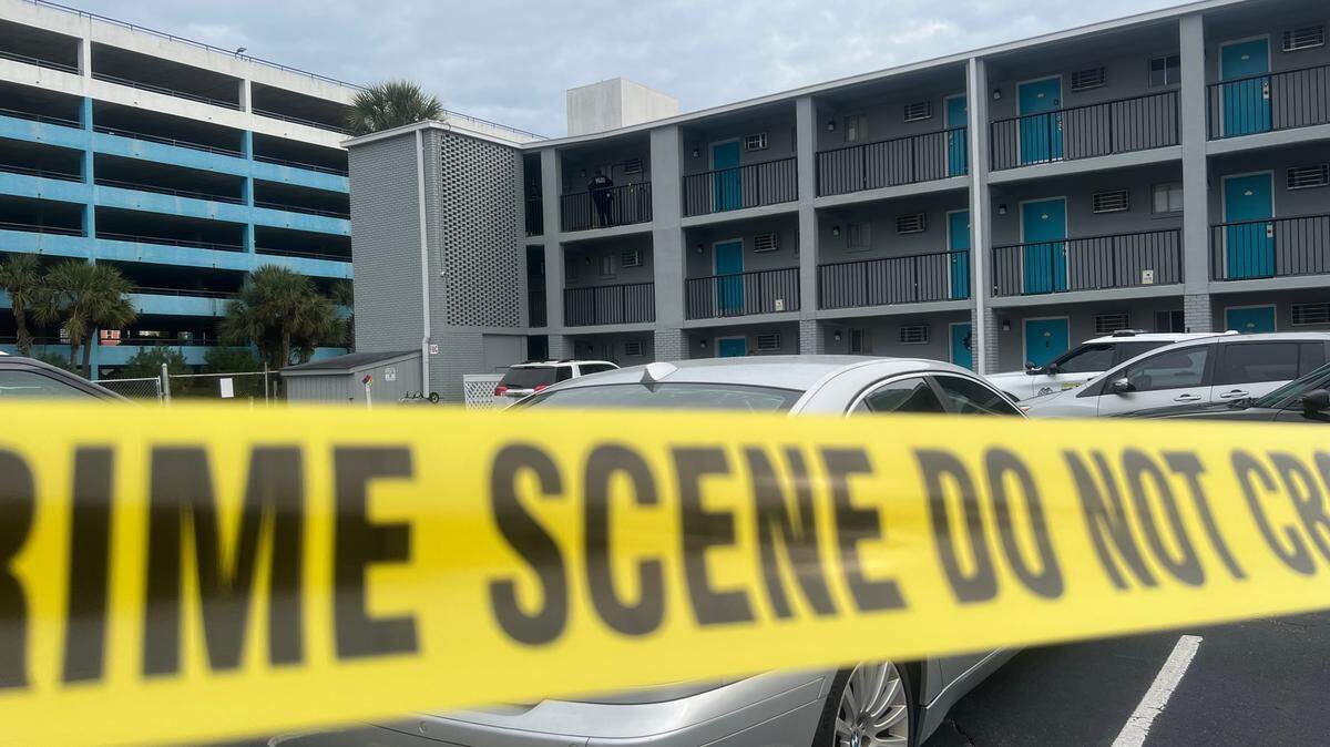 Myrtle Beach Police officers are at the scene of a shooting that took place at the Wave Runner Motel, Wednesday, Dec. 14, 2022.