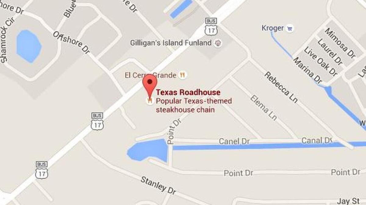 
This Google map shows the area where the victim was struck in an apparent hit-and-run near Texas Roadhouse and U.S. 17 Business on Saturday night. SCHP is investigating. 
