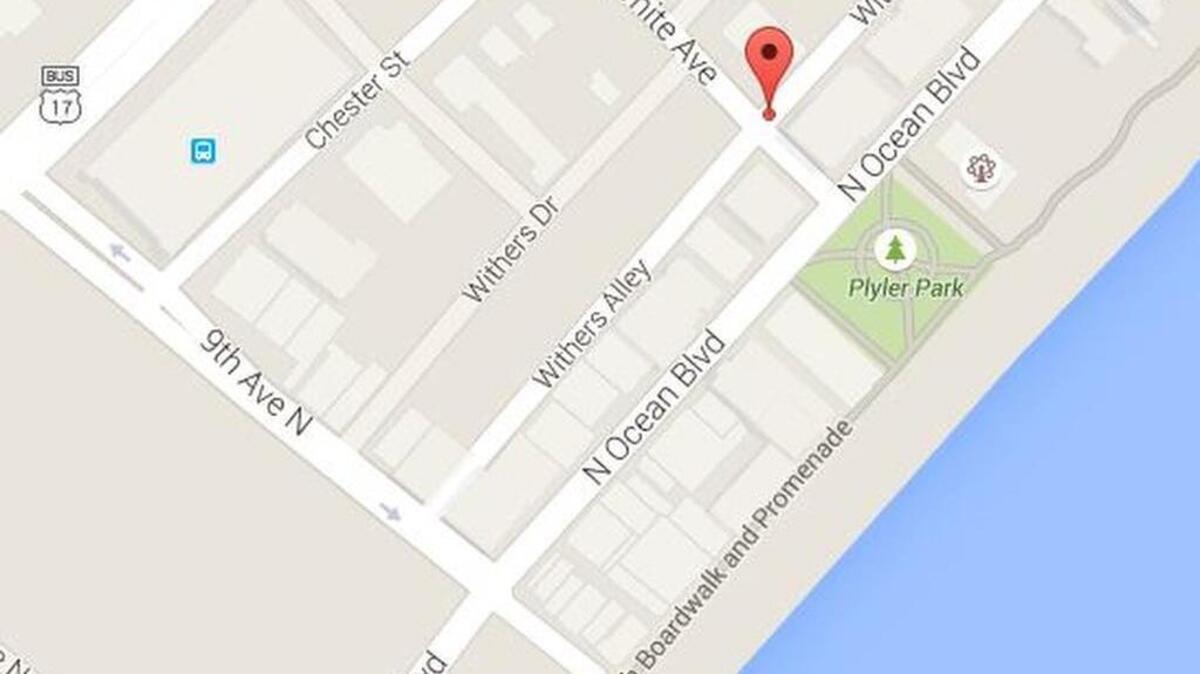 
This Google Map shows the area where the public restroom where a toilet paper dispenser was intentionally set on fire is located. 

