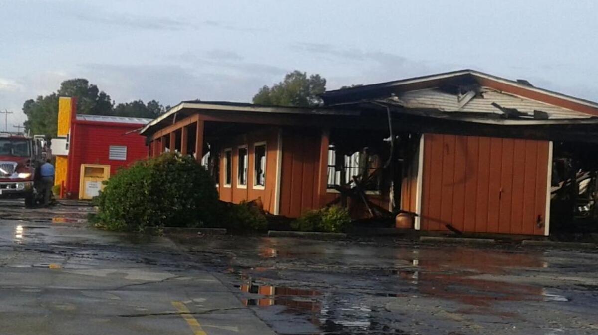 An investigator is suspecting arson may have caused the fire that ripped through Big D’s Bar-B-Que restaurant on George Bishop Parkway early Wednesday morning.