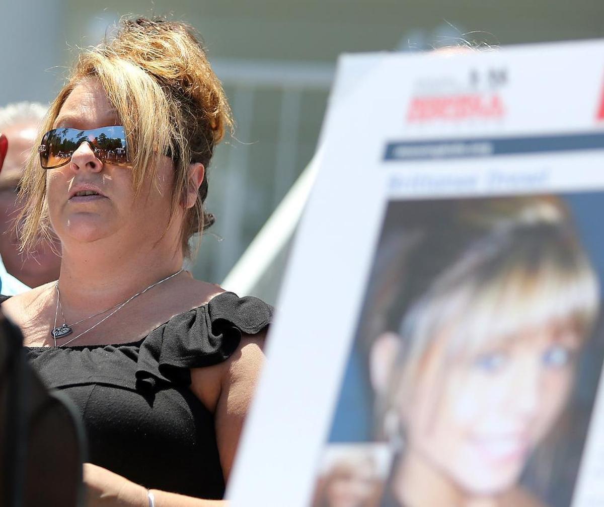 “We need your help so we can find Brittanee’s remains and bring her home to lay her to rest and make sure that monsters like this can no longer victimize this community or kill anyone else’s child,” Dawn Drexel says by a poster of her daughter Brittanee Drexel in a press conference in McClellanville on Wednesday, June 8, 2016. The FBI announced they believe Brittanee Drexel was alive and seen being held against her will in McClellanville a few days after she was reported missing from Myrtle Beach in 2009. The investigators believe Drexel was killed in McClellanville and they are asking for witnesses to step forward.