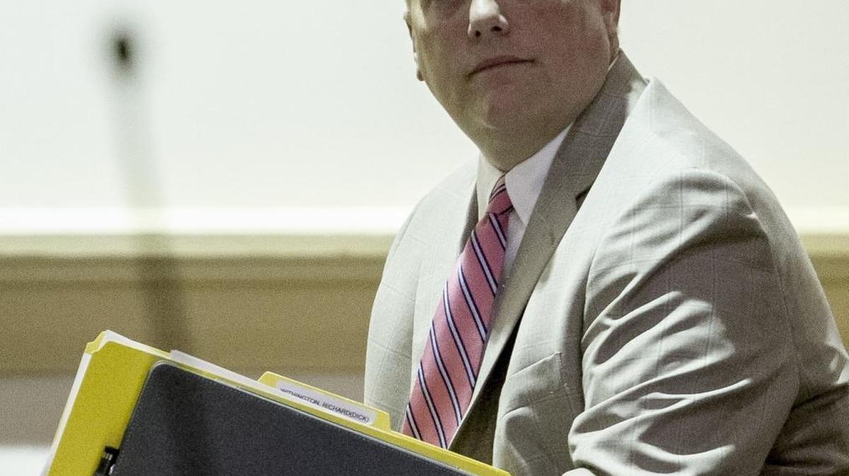 Attorney Bert von Herrmann appears in Conway court for his client, Richard “Dick” Withington who is facing bribery charges. The scheduled preliminary hearing Friday was continued because investigators were unable to appear in court according to Judge Margie Livingston.
