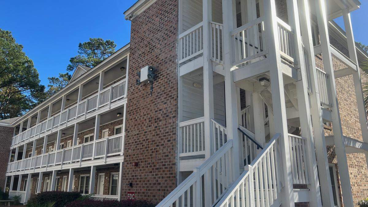 A photo of Magnolia Hall, a Coastal Carolina University residence hall where a freshman student was found dead inside Sunday night. Nov. 29, 2022.