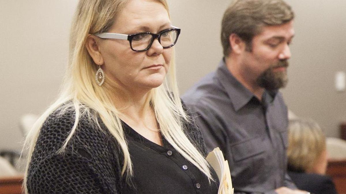 Tammy and Sidney Moorer enter court in Conway on Monday for pre-trial motions on charges of obstruction of justice related to the case of Heather Elvis who has been missing since December 18, 2013. Audio of a police interview with the Moorer was played for judge R. Markley Dennis to determine whether evidence gained from the interview should be suppressed. Moorer's trial is scheduled to start on Aug. 28, 2017.
