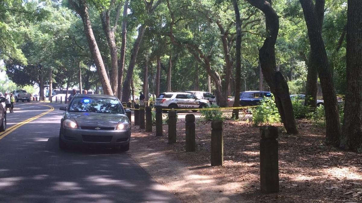 Police blocked off a small parking lot in Myrtle Beach State Park Friday after an officer-involved shooting. South Carolina Law Enforcement Division is investigating the incident.