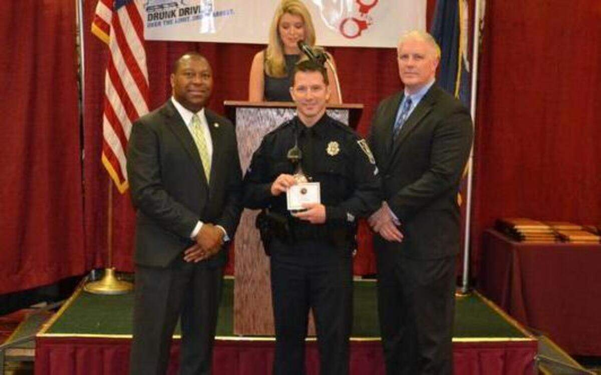 
Myrtle Beach Police Patrolman First Class Shon McCluskey was named officer of the year for departments with 101 or more officers during a state ceremony Wednesday for DUI arrests. Photo courtesy of the S.C. Department of Public Safety.
