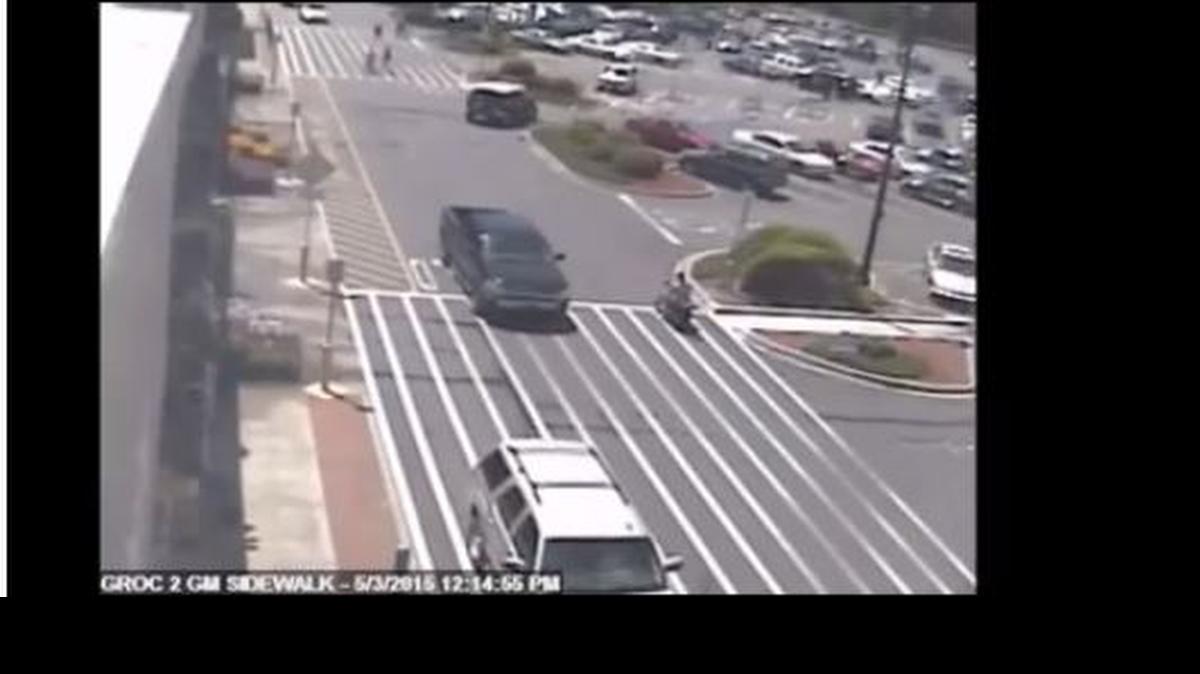 
Suspect leaving the scene on a red moped. If anyone has information about this case, they are asked to call the Georgetown Police Department at 545-4300, or call the Tip Line at 545-4400. 
