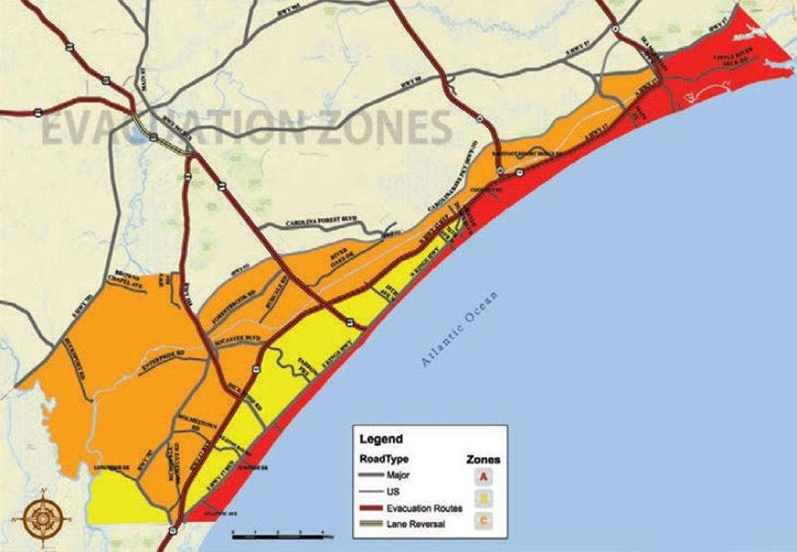 Red is Zone A, Yellow is Zone B and Orange is Zone C.