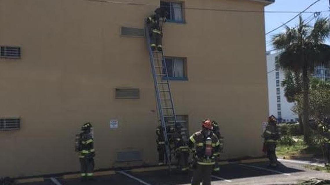 Myrtle Beach Fire Department responds to hotel fire on the 400 block of North Ocean Blvd. Tuesday, Sept. 12, 2017.