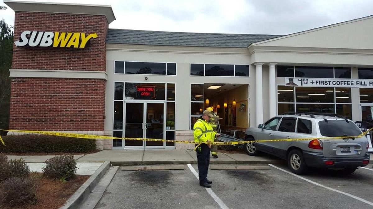 SUV runs into Highway 544 Subway