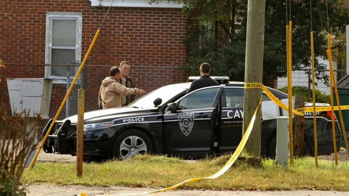 SLED investigators on the scene of an officer involved shooting in Cayce. A Cayce Department of Public Safety officer was shot and wounded and a suspect was shot and killed.
