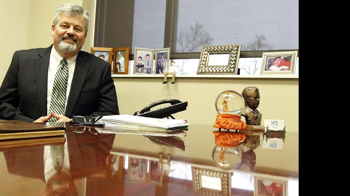 
Rick Maxey, who was named permanent superintendent of Horry County Schools on Monday, has been with the district for 26 years. Here he sits in his new office outside of Conway on Thursday, Jan. 15, 2015. Photo by Janet Blackmon Morgan / jblackmon@thesunnews.com
